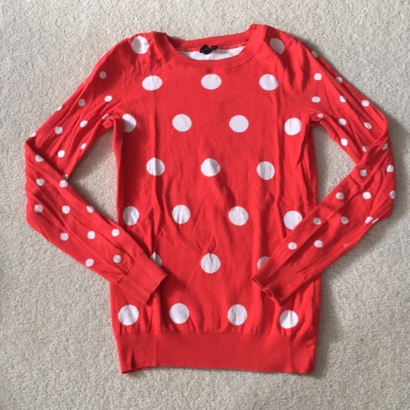 red and white polka dot sweater